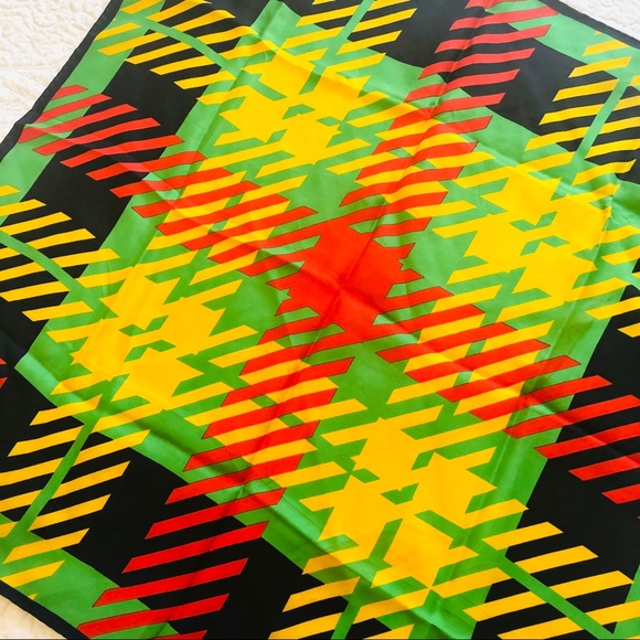 Vintage 80s Echo houndstooth plaid scarf - Picture 4 of 6